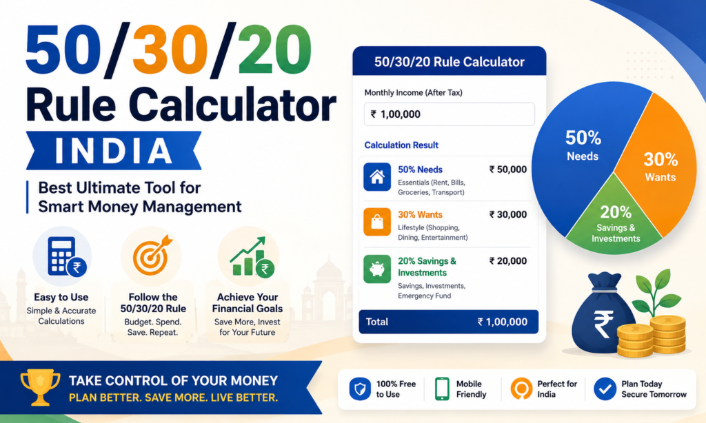 50/30/20 Rule Calculator India: Best Ultimate