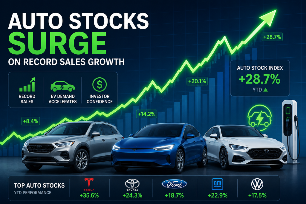 Auto Stocks Surge on Record Sales