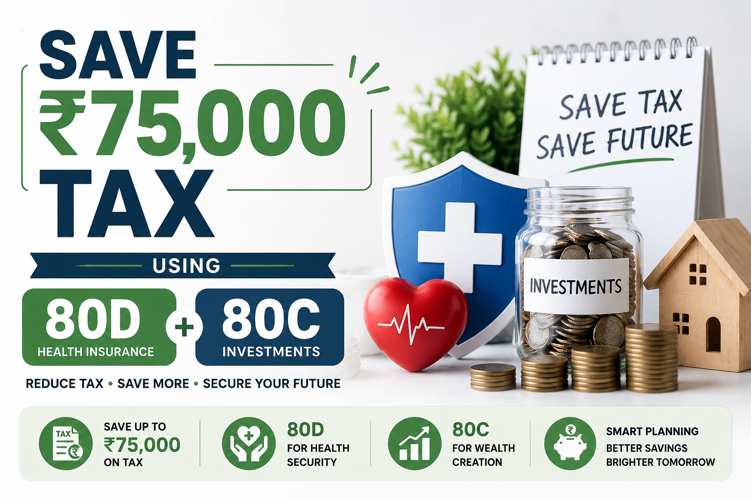 Save ₹75000 Tax Using 80D And 80C