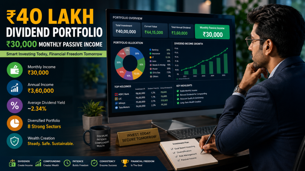 ₹30000 Monthly Dividend From ₹40 Lakh Portfolio.
