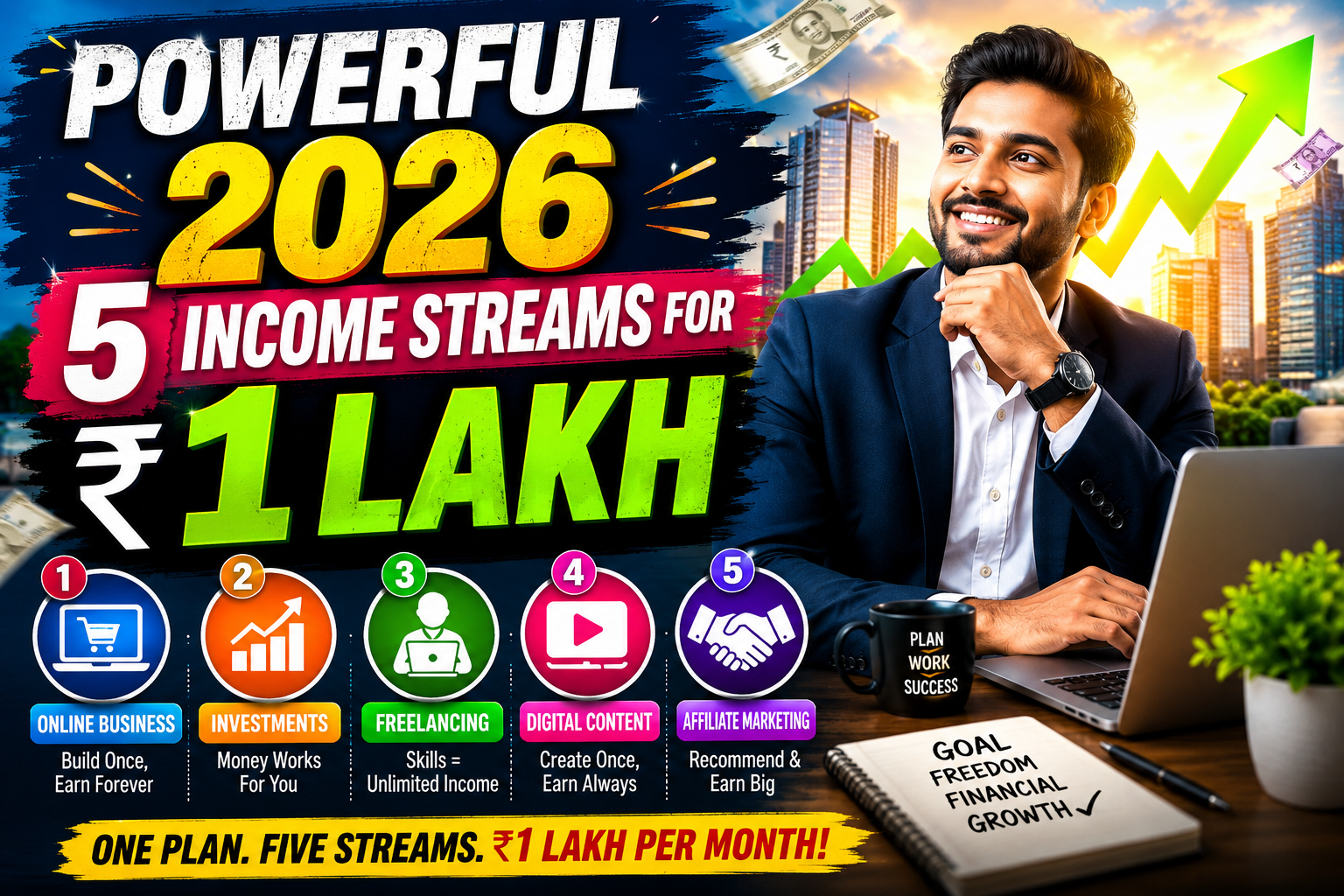 Powerful 2026: 5 Income Streams For ₹1 Lakh