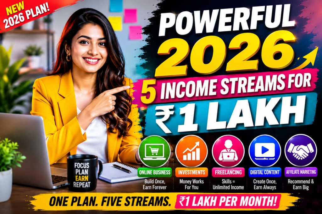 Powerful 2026: 5 Income Streams For ₹1 Lakh